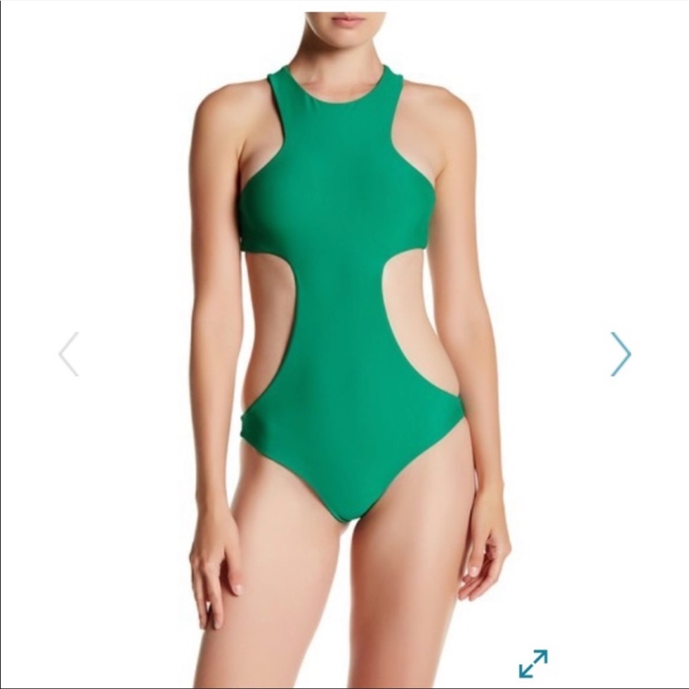Emerald Green Mikoh Osaka Cut-Out One-Piece